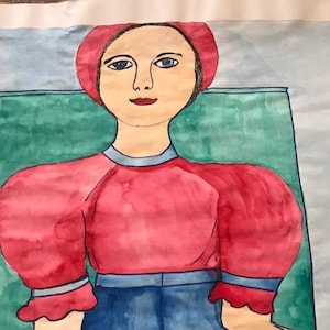Nun&#39;s Original Artwork, &quot;Novice in Meditation&quot; Artist Benedictine Sister Carmel, Modern Unknown, Mt. Angel Abbey, Prayer Meditation Room Art