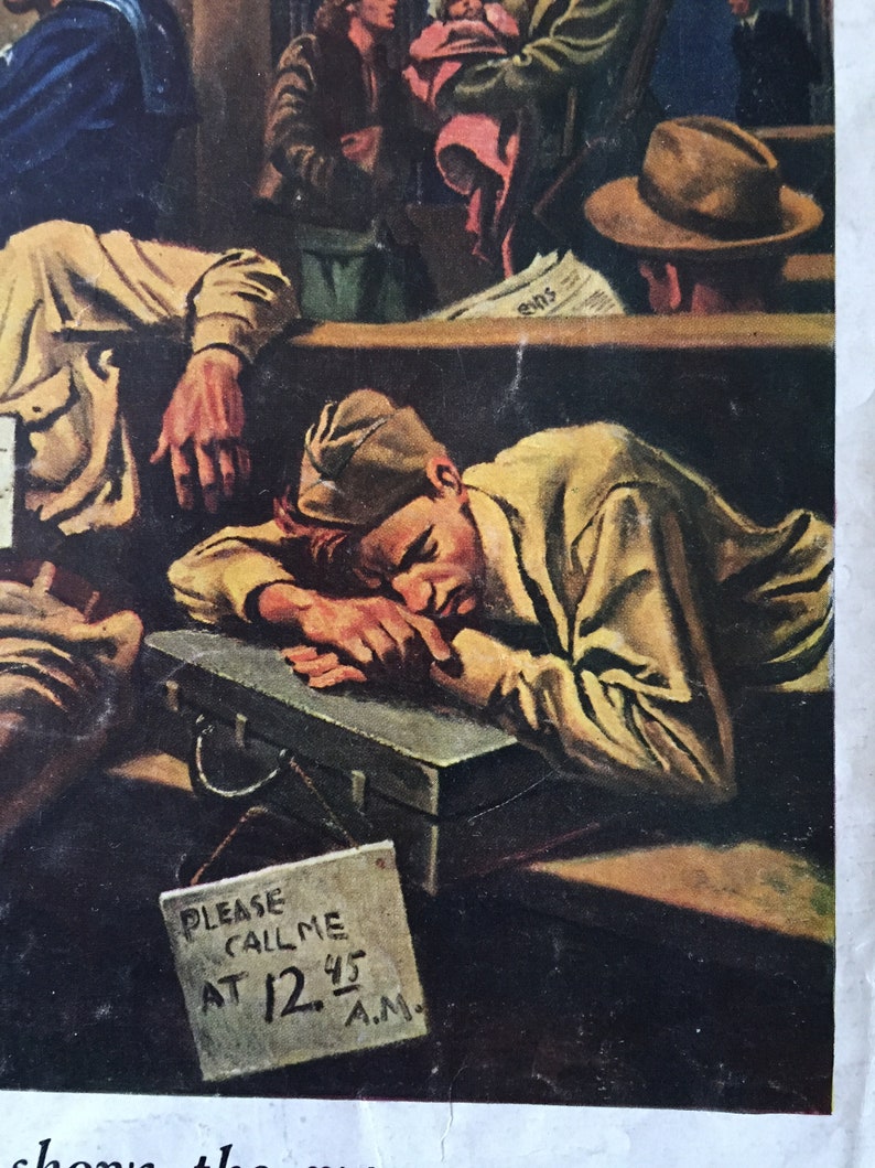 Vintage 1940s Iconic Coca Cola Ad Military 1940's at Train image 1