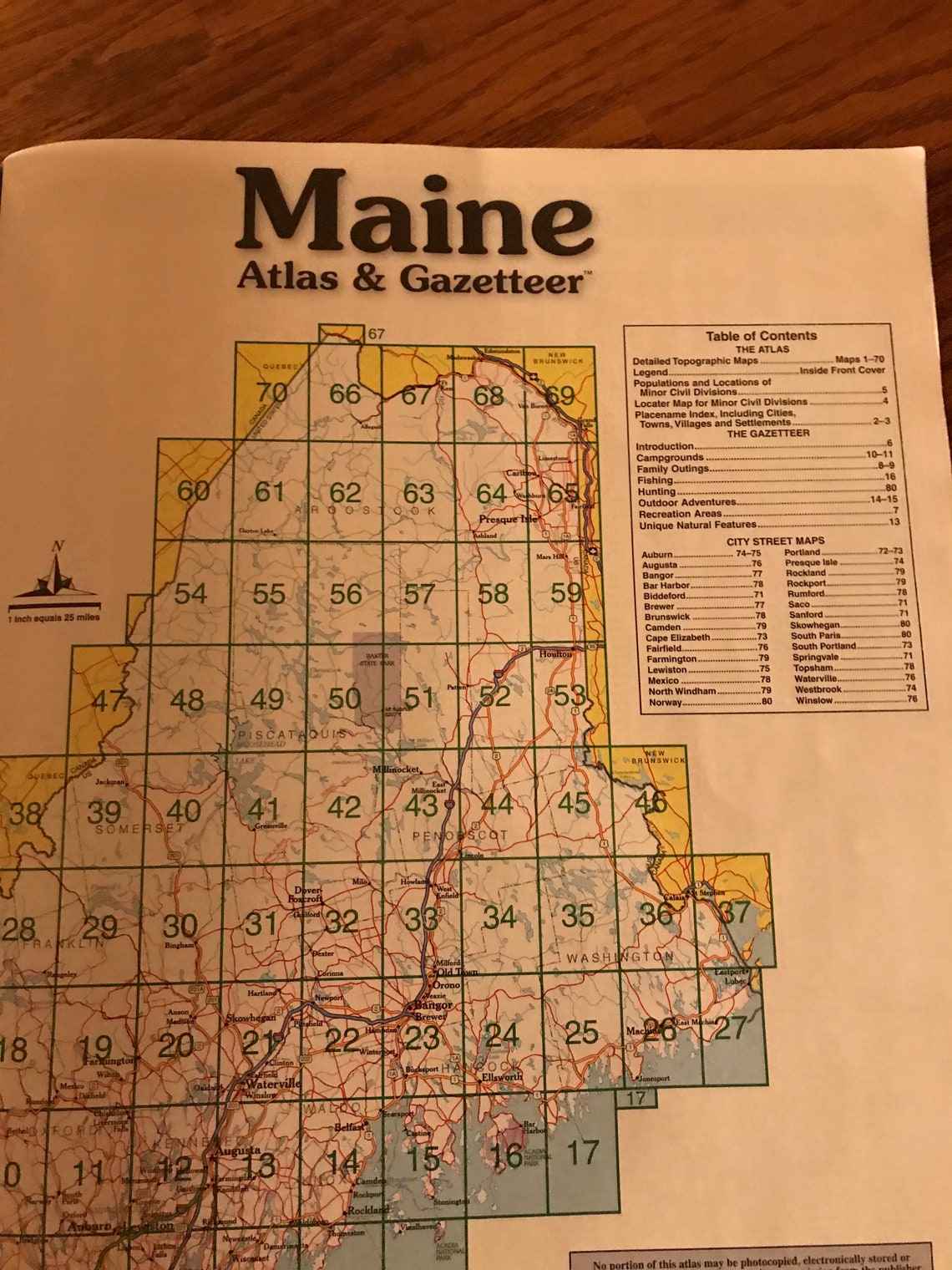 The Maine Atlas and Gazetteer The Great State of Maine Raw | Etsy