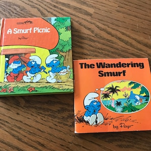 3 Older SMURFS BOOKS COMICS Hardbound and Softbound Smurf Soup