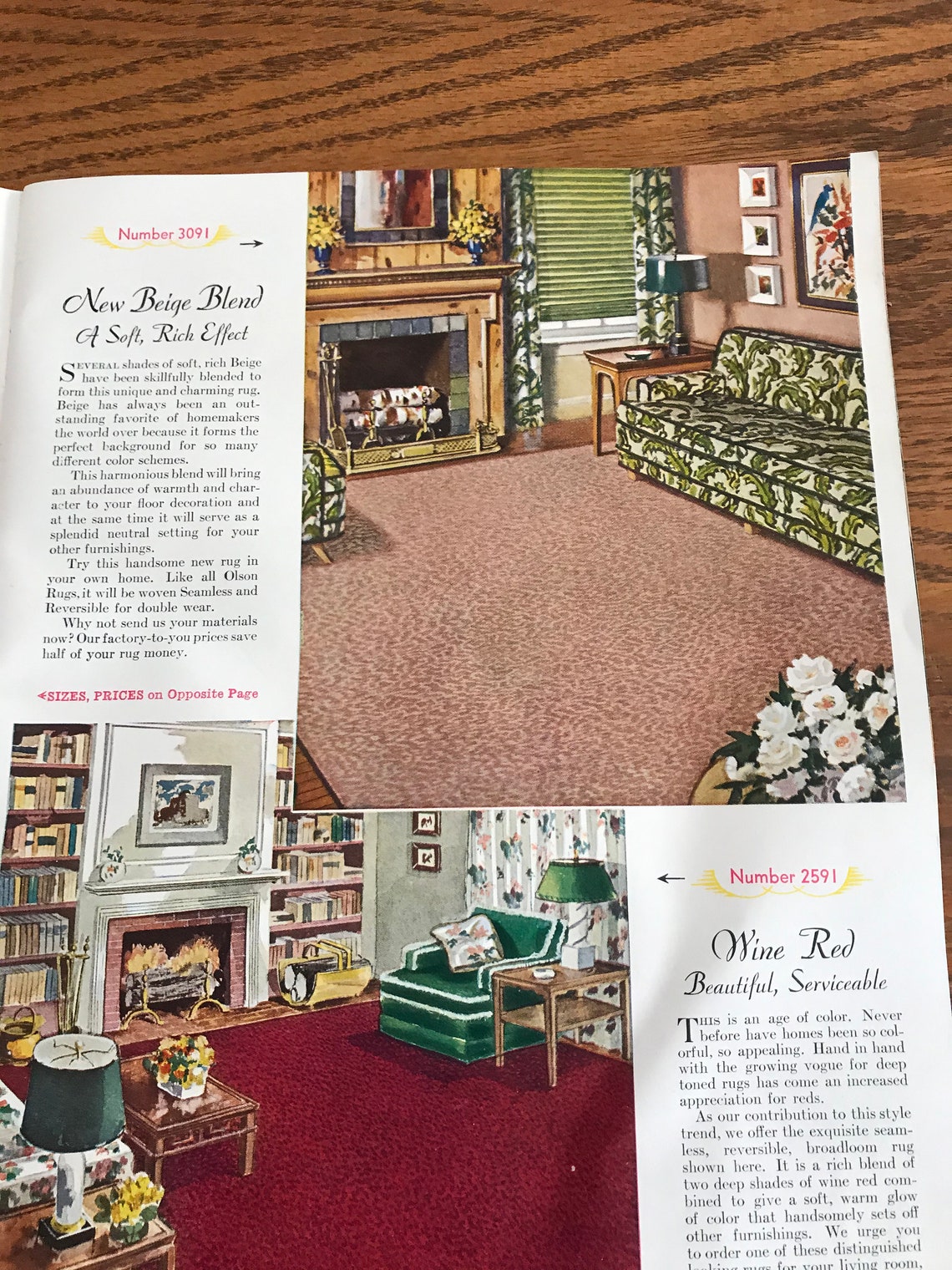 1940's Catalog Olson Rug Company Great Views for Set Etsy