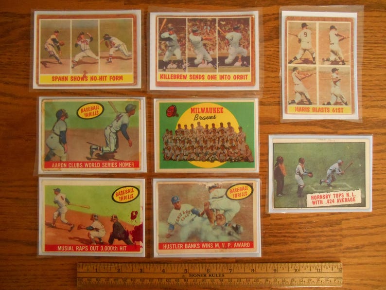 Includes Musial Baseball Cards Large Sized Copies for Bulletin Board Ships Free Library Display Aaron Killebrew Maris Spahn Etc.
