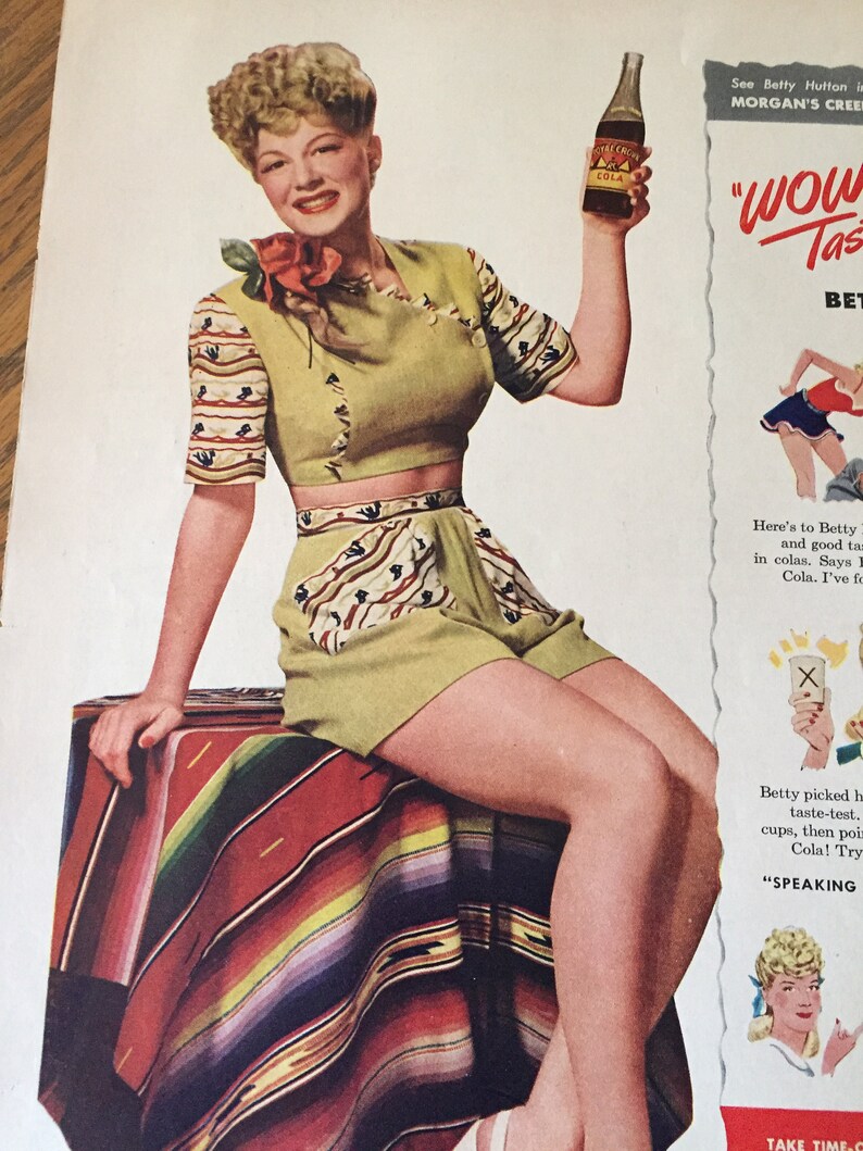Sexy Legs in Ad 1943 Betty Hutton with R.C. Cola: Wow | Etsy