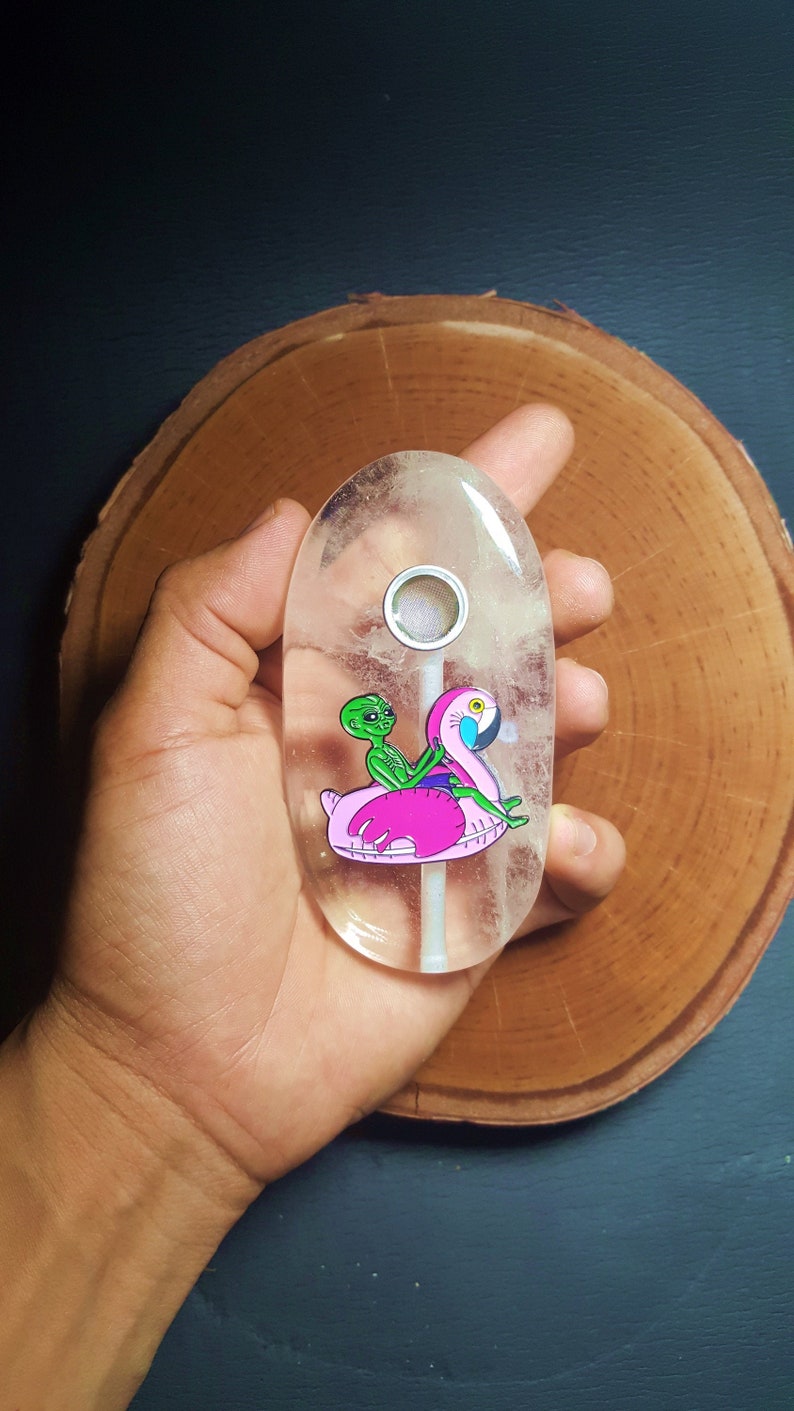 labradorite Quartz Crystal Smoking Alien Pipe gemstone pipe glass pipe amethyst citrine Ceremonial pipe alien,