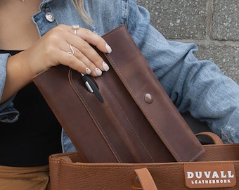 Leather Journal Cover with Refillable Notebook, Multiple Colors Available, Handmade in the USA