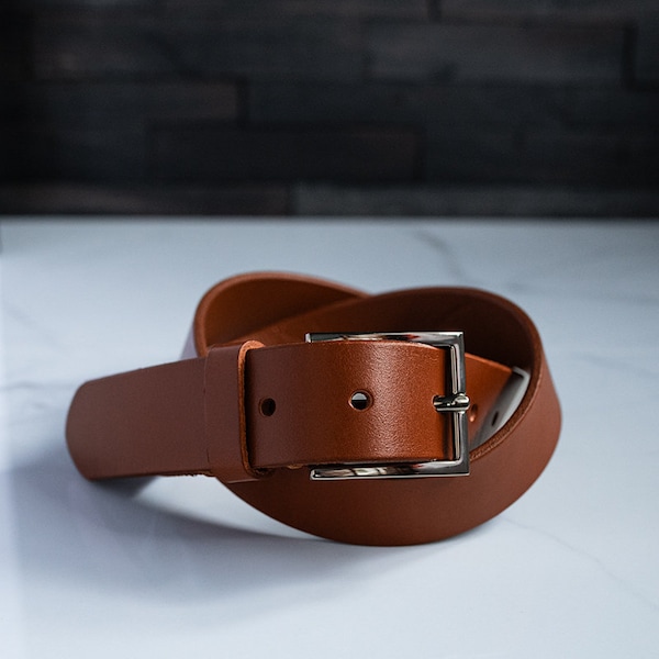 Tan Dress Belt, "Metro" Full Grain Leather Dress Belt, Handmade in USA, Best Quality Genuine Leather, Sturdy and Durable Belt for Men