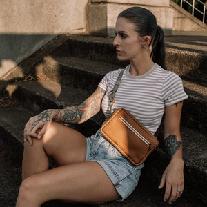 Brown Leather Fanny Pack, Handmade in the USA