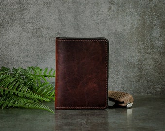 Slim Men's Wallet, Small Bifold Wallet for Men, Genuine Leather Wallet, Men's Leather Wallet, American Made Leather Wallet, Bison Leather