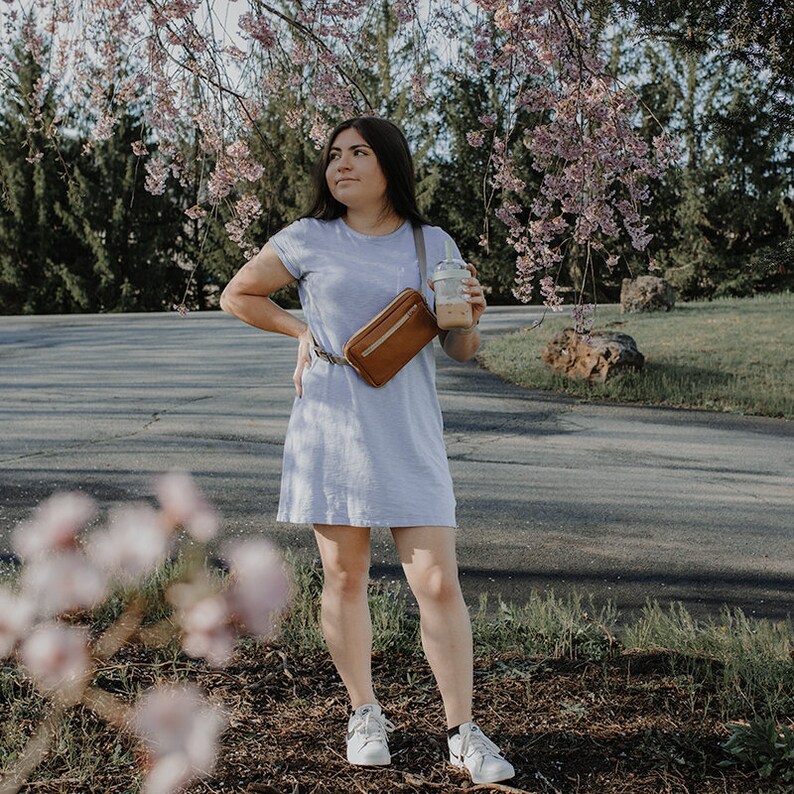 Brown Leather Fanny Pack, Fanny Pack, Bum Bag, Belt Bag, Adjustable Leather Fanny Pack, Women's Hip Waist Bag, Handmade Leather Bag image 1