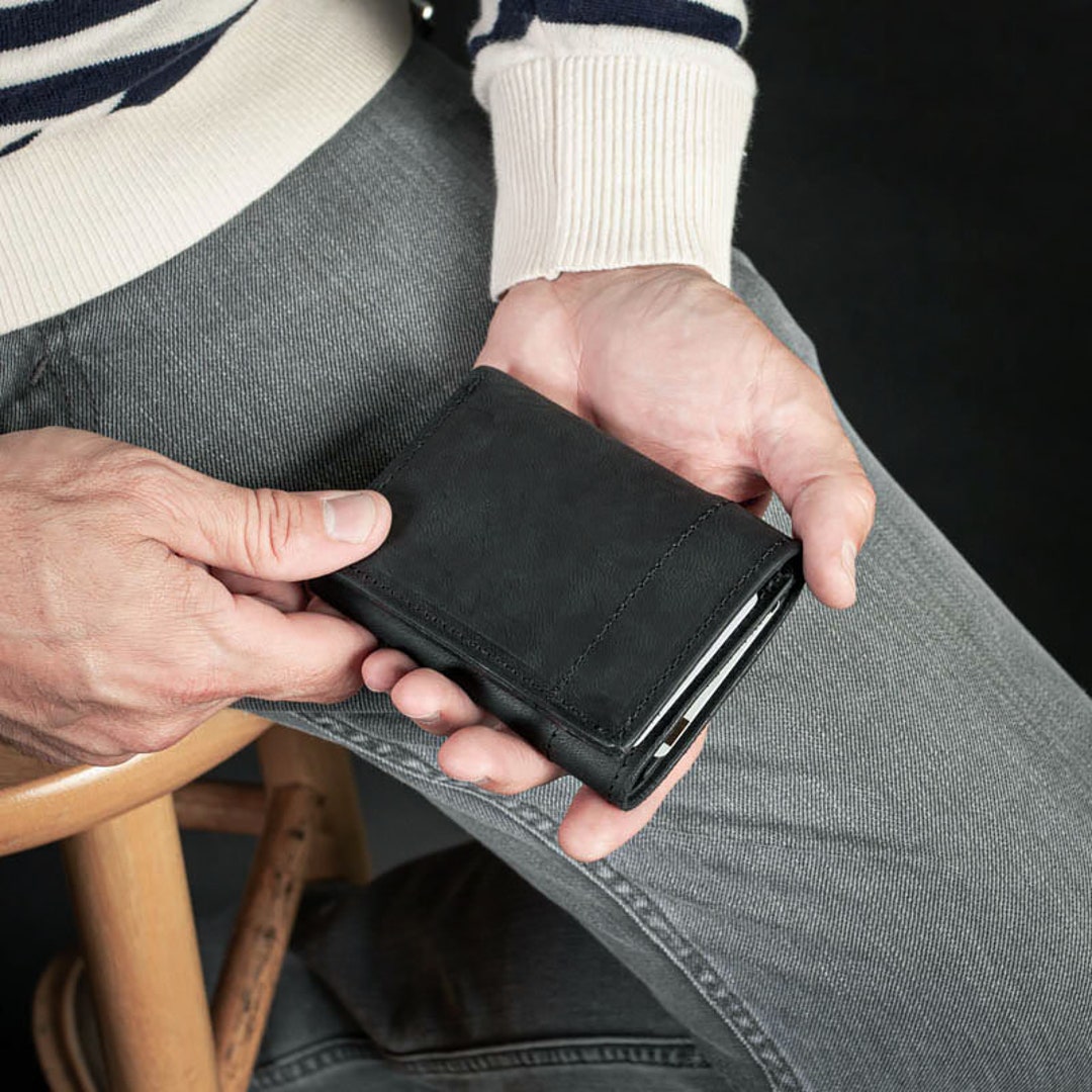 Sturdy Mens Wallet Genuine Leather Handmade in pic