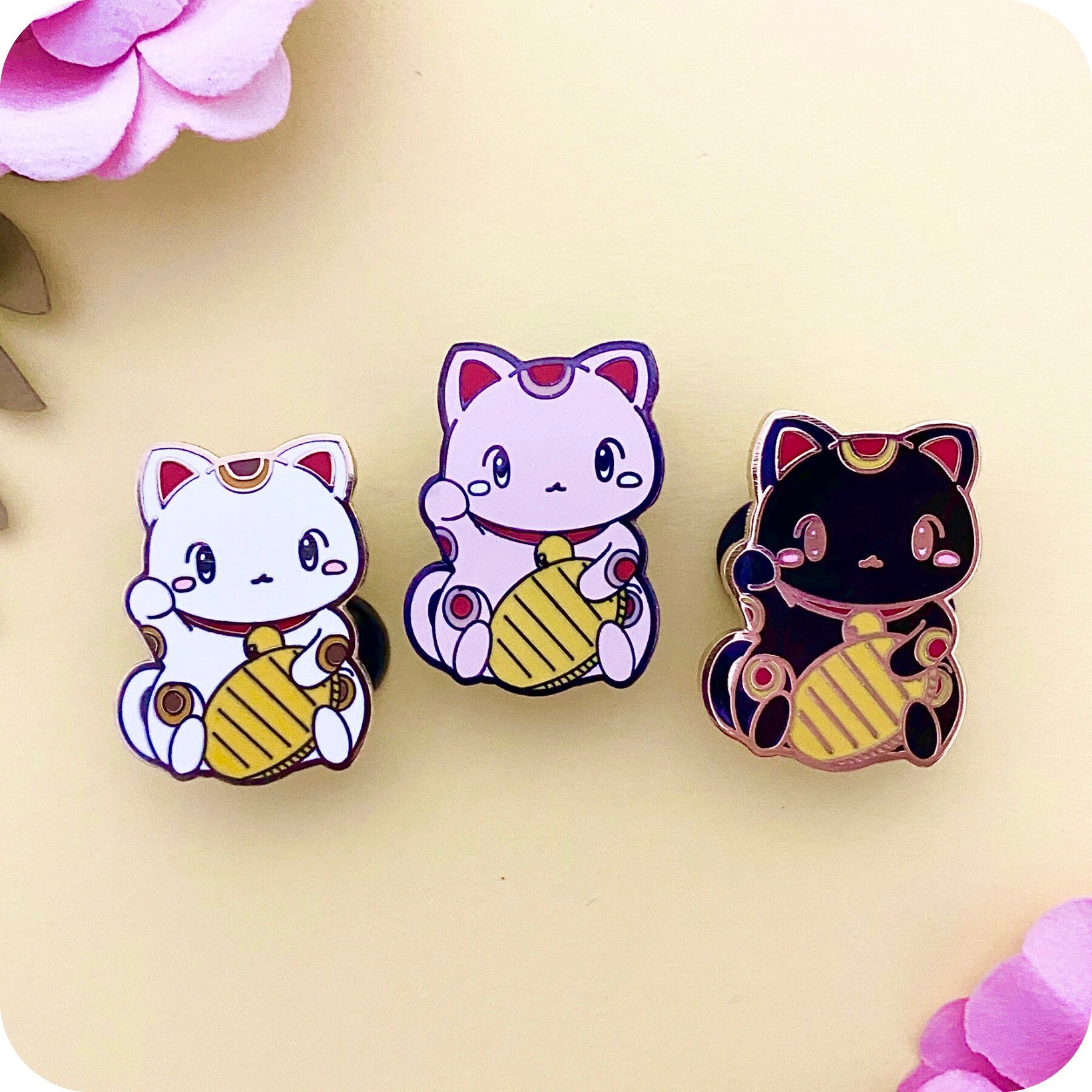 Hard Enamel Lucky Cat Pin