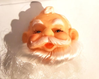 Vintage Small Santa Face, Full White Beard, Two Inch Head