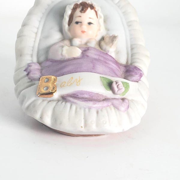 Growing Up Girls, Baby, Enesco, Porcelain Baby Birthday,  Figurine
