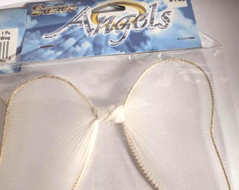 Angel Wings, Three One Fourth Inches, Nylon, Gold Trim, New Old Stock
