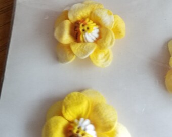 Vintage Yellow Paper Roses, Hand Made