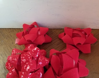 Velvet Christmas Bows, Adhesive Peel Off Back