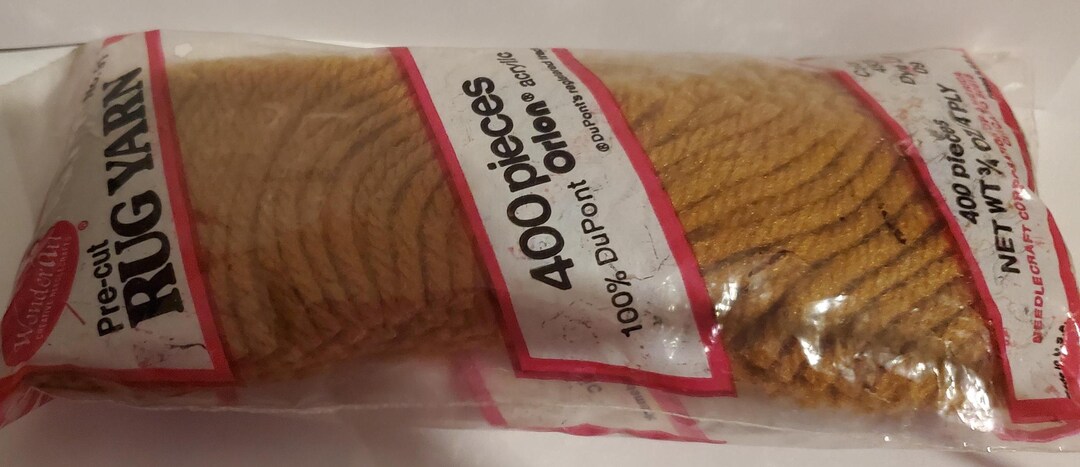 Vintage Pre Cut Rug Yarn, Red, Cream, Brown Acrylic - Etsy