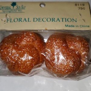 Vintage Mini Bread Rolls, Food Replica, Floral Decoration
