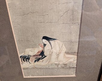 Asian Oriental Prints, Wooden Frames, Glass Front
