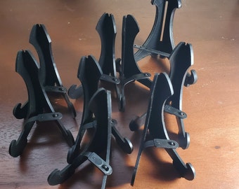 Vintage Black Plastic, Mini Easels, Three Inches High, Two Inches Across