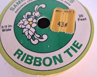 Vintage Holiday Ribbon, Gold and Ribbon on Cardboard Spools
