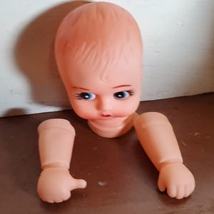 Vintage Bubble Blower, Doll Head, Hands