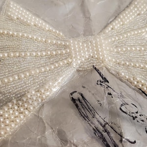 Vintage McCalls Beaded Applique, Faux Pearls