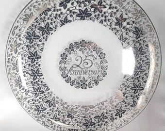 Silver Anniversary Plate, Mint in Box, 25th Wedding Anniversary