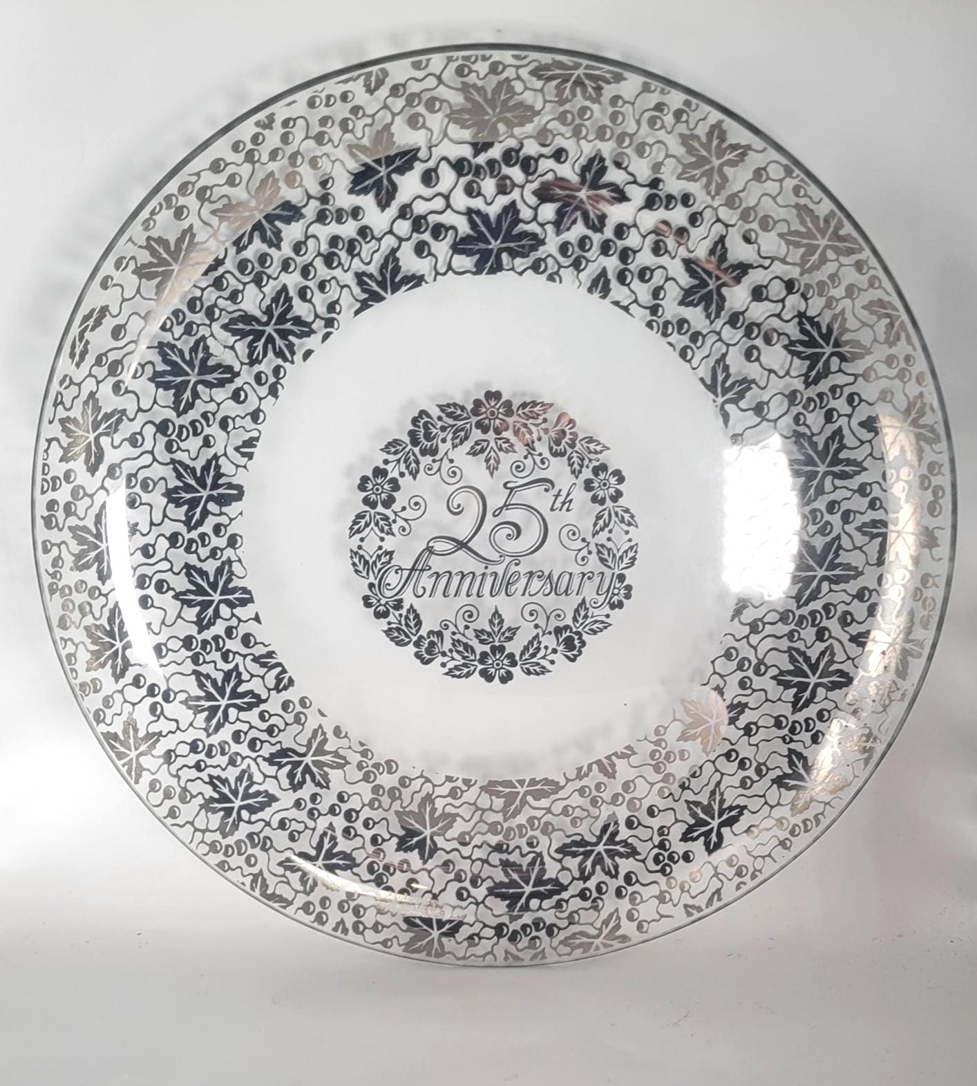 Silver Anniversary Plate, Mint in Box, 25th Wedding Anniversary