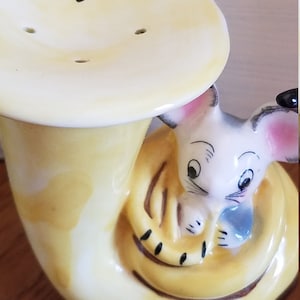 Vintage Mouse Figurine, Trumpet Pepper Shaker, Missing Plug, Japan