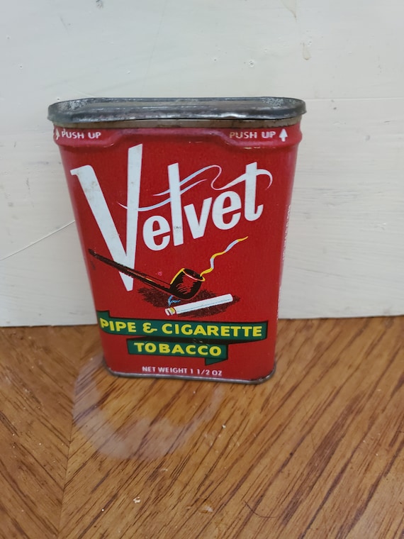 old velvet tobacco cans 4, Very Old, Vintage Velvet, Red Tin, Tobacco, Tobacco, Velvet Tobacco, Tobacco Collectible, velvet tobacco tin Vintage Velvet