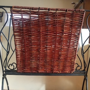 Vintage Wicker, Magazine Rack, Wire Frame, Folding Rack
