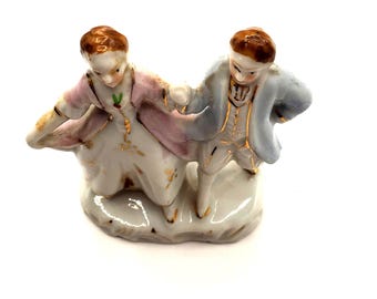 Vintage Waltzing Couple, Porcelain Mini Figurines, Made in Japan