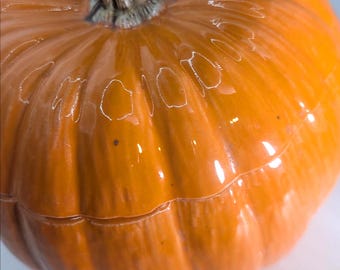 Ceramic Pumpkin, Lidded Pumpkin Jar