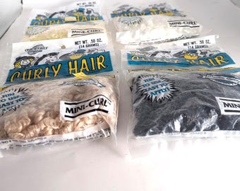 Vintage Mini Curl Doll Hair, .50 ounces, Pick Your Color
