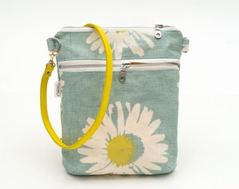 Daisy Handbag, Crossover Bag, Matt Floral Oilcloth, Summer Bag, Gifts For Her