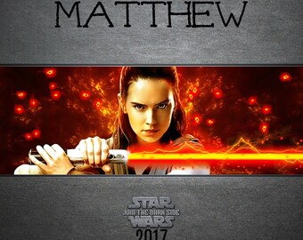 Personalized Rey Star Wars Glass Keepsake Ornament-Holiday Stocking Stuffer
