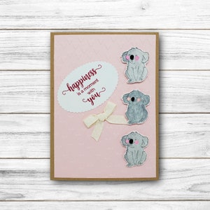 Koala cards, Sweet Koala card, Handmade koala card, cute koala, handmade card, Blank card, embossed card