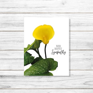 Calla Lily Sympathy Card: Elegant Floral Design
