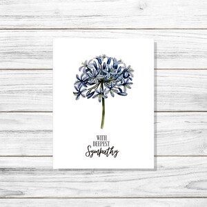 Floral Sympathy Card: Elegant Bereavement Card (7x5 inch)