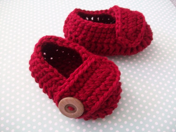 red baby booties
