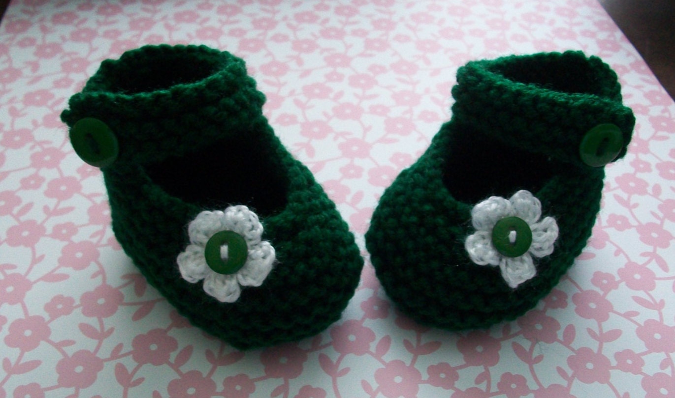 Green Baby Booties Green Baby Shoes Green Baby Girl Shoes Green