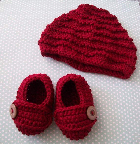 red baby booties