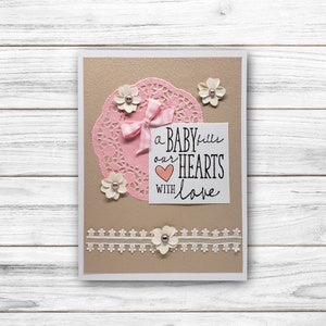 Handmade Baby Shower Card: Elegant Floral Design