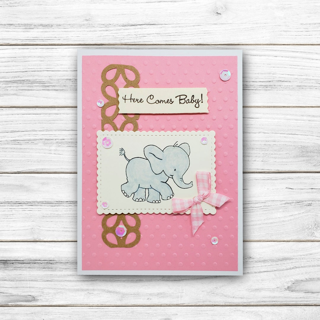 Baby Shower Card, Sweet Baby Shower Card, Handmade Baby Shower Card