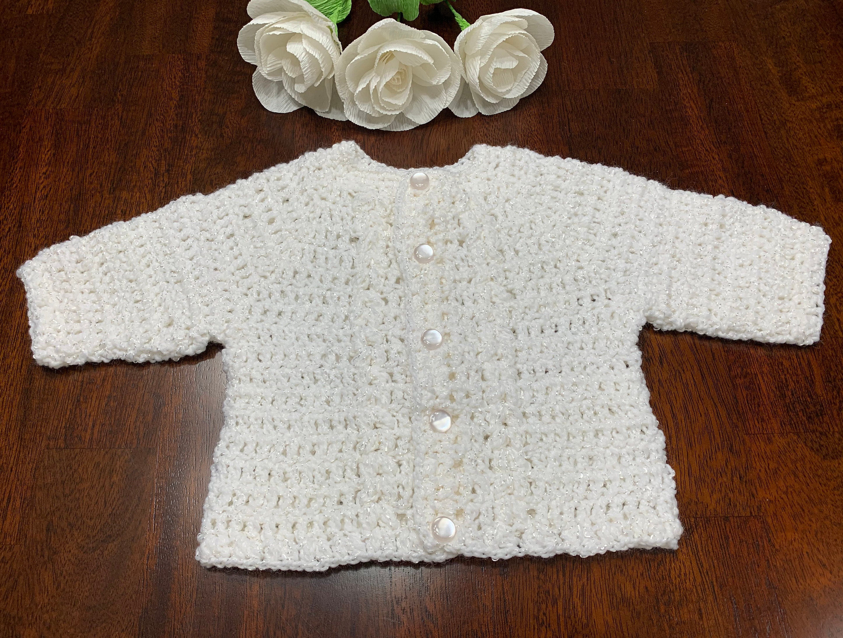 White newborn cardigan cheap