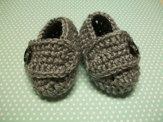 Botitas De Bebe Gris Zapatos De Bebe Gris Gris Recien Etsy