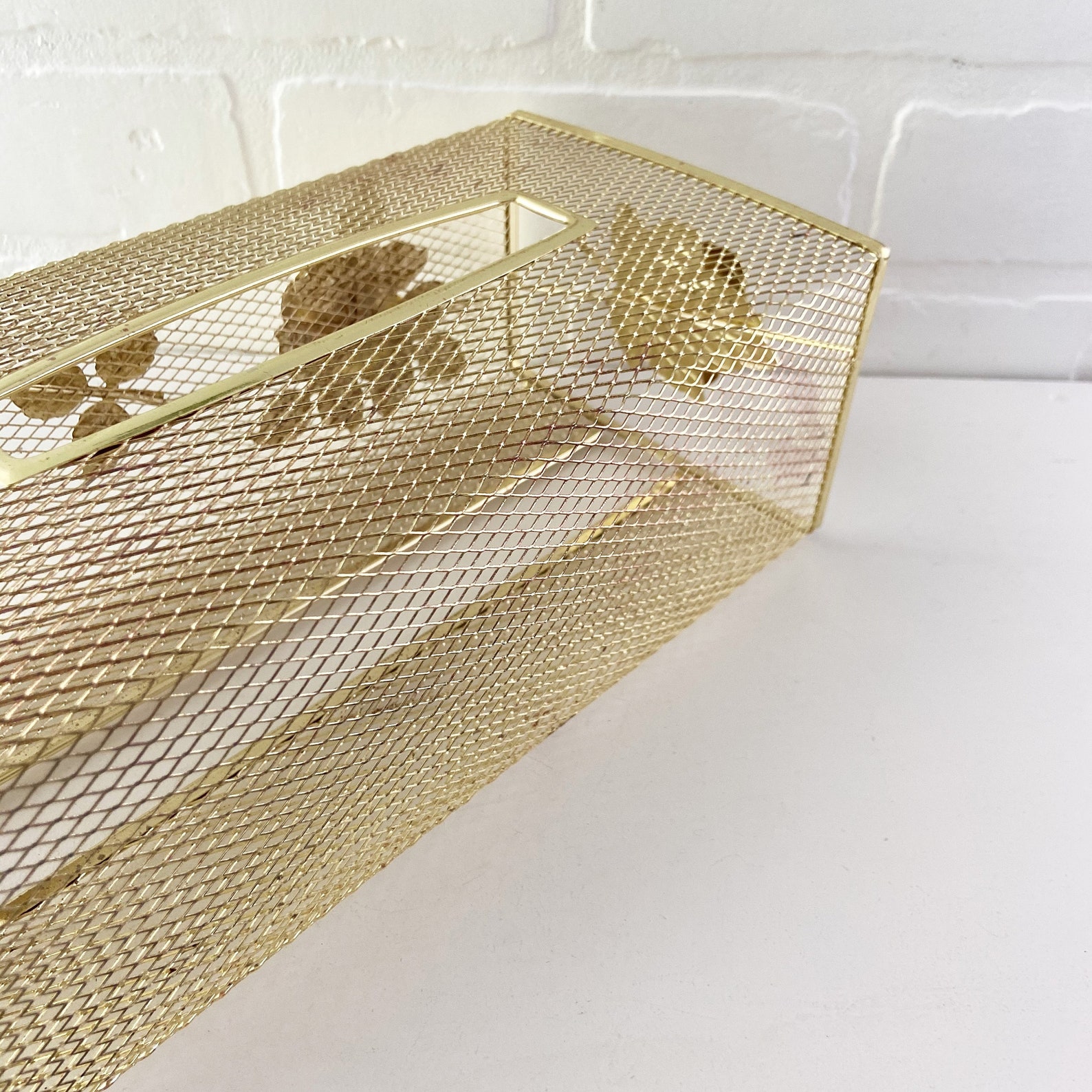 Vintage Gold Tissue Box Holder Gold Metal Kleenex Box Cover Etsy