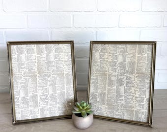 Vintage Gold Mid Century Metal Picture Frame, 8 x 10 Gold Frame, Retro Gold Frames