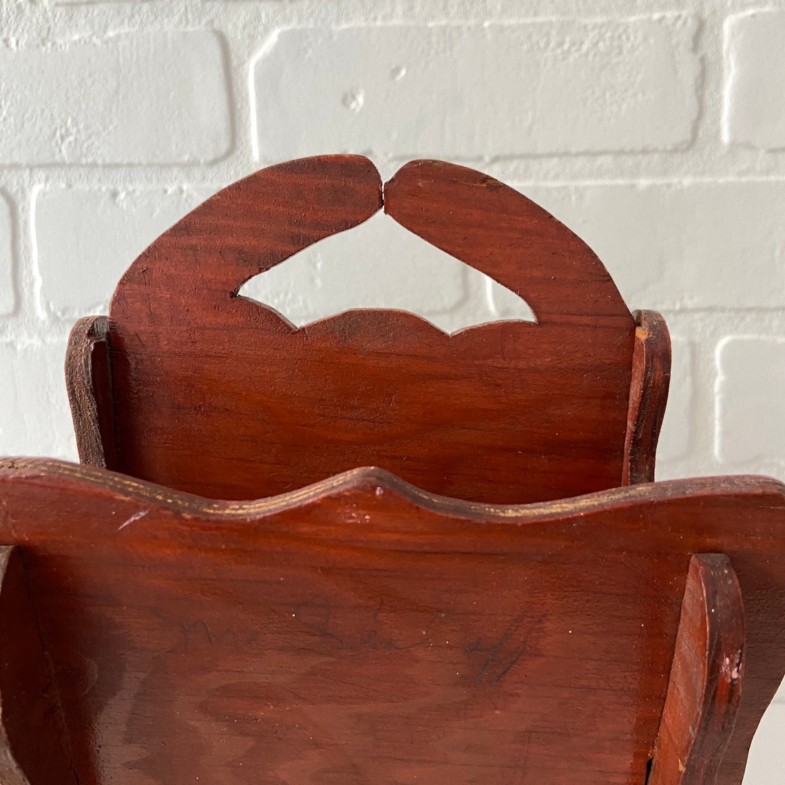 Vintage Wood Napkin Holder With Handle Napkin Caddy Free Etsy